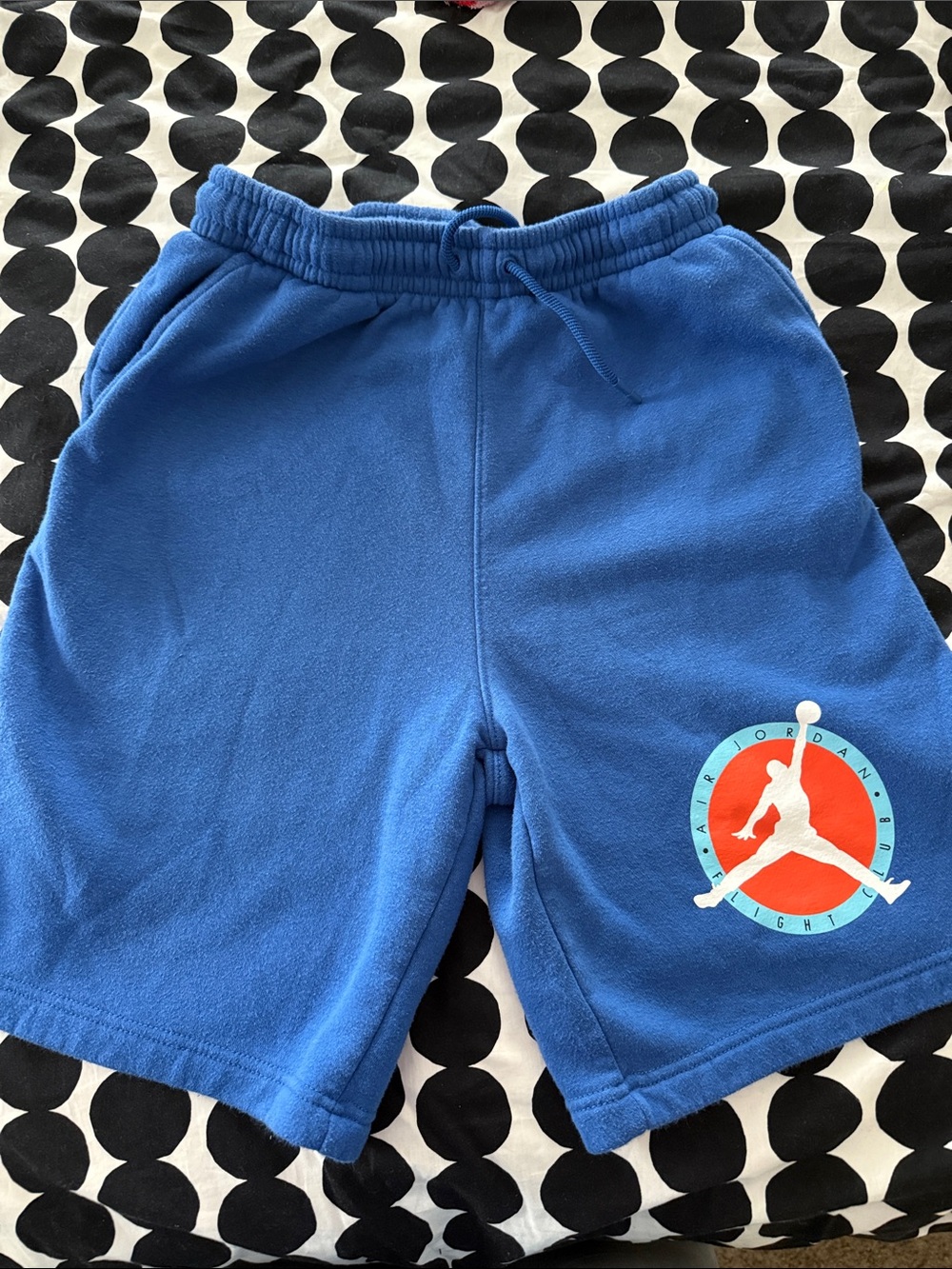 Boys’ Nike Blue Air Jordan Fleece Shorts with Jumpman logo.  XL